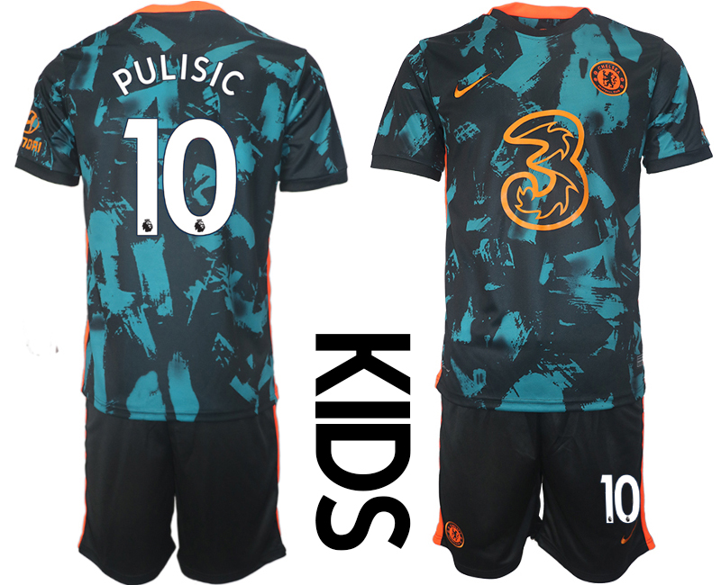 Youth 2021-2022 Club Chelsea FC away black #10 Soccer Jersey